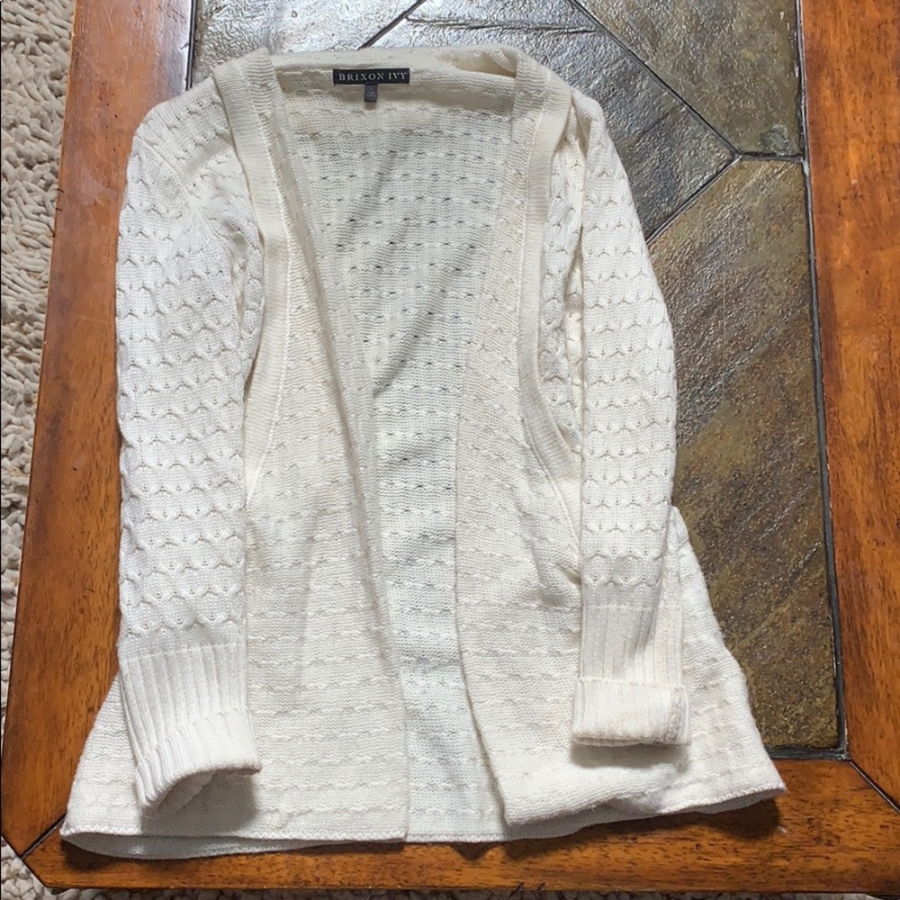 white cashmere cardigan